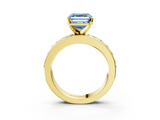 Yellow gold Fancy Blue Asscher  Cut Channel Set Diamond Engagement Ring with Four-Prong Setting_3