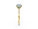 Yellow gold Fancy Blue Asscher  Cut Channel Set Solitaire Engagement Ring with Four-Prong Setting_2