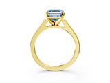 Yellow gold Fancy Blue Asscher  Cut Channel Set Solitaire Engagement Ring with Four-Prong Setting_3