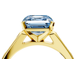 Yellow gold Fancy Blue Asscher  Cut Channel Set Solitaire Engagement Ring with Four-Prong Setting_4