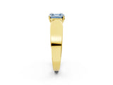 Yellow gold Fancy Blue Asscher Cut Cut Diamond Channel Set Solitaire Ring with Four-Prong Setting_2