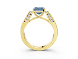 Yellow gold Fancy Blue Asscher Cut Cut Diamond Channel Set Solitaire Ring with Four-Prong Setting_3