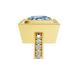 Yellow gold Fancy Blue Asscher Cut-Cut Diamond Halo Engagement Ring with Pave Band and Prong Setting_5
