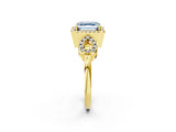 Yellow gold Fancy Blue Asscher Cut Cut Halo Diamond Infinity Band with Four-Prong Setting_2