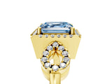 Yellow gold Fancy Blue Asscher Cut Cut Halo Diamond Infinity Band with Four-Prong Setting_5