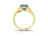 Yellow gold Fancy Blue Asscher Cut Cut Pave Split Shank Engagement Ring with Four-Prong Setting_3