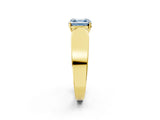 Yellow gold Fancy Blue Asscher Cut Diamond Channel Set Solitaire Ring with Four-Prong Setting_14