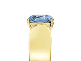Yellow gold Fancy Blue Asscher Cut Diamond Channel Set Solitaire Ring with Four-Prong Setting_17