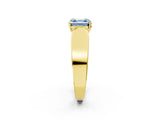 Yellow gold Fancy Blue Asscher Cut Diamond Channel Set Solitaire Ring with Four-Prong Setting_26