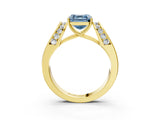 Yellow gold Fancy Blue Asscher Cut Diamond Channel Set Solitaire Ring with Four-Prong Setting_27
