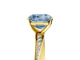 Yellow gold Fancy Blue Asscher Cut Diamond Engagement Ring with Side Stone Accents and Four-Prong Setting_17