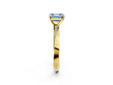 Yellow gold Fancy Blue Asscher Cut Diamond Engagement Ring with Side Stone Accents and Four-Prong Setting_20