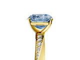 Yellow gold Fancy Blue Asscher Cut Diamond Engagement Ring with Side Stone Accents and Four-Prong Setting_23
