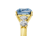 Yellow gold Fancy Blue Asscher  Cut Diamond Five-Stone Prong Set White Gold Ring_70