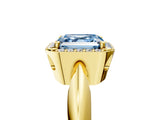 Yellow gold Fancy Blue Asscher  Cut Diamond Halo Engagement Ring with Split Shank and Four-Prong Setting_51