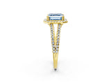 Yellow gold Fancy Blue Asscher Cut Diamond Halo Split Shank Engagement Ring_41