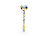 Yellow gold Fancy Blue Asscher  Cut Diamond Pavé Band Ring with Four-Prong Setting_19