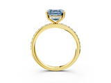 Yellow gold Fancy Blue Asscher  Cut Diamond Pavé Band Ring with Four-Prong Setting_20