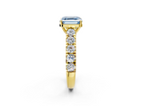 Yellow gold Fancy Blue Asscher  Cut Diamond Pavé Band Solitaire with Four-Prong Setting_5