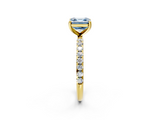 Yellow gold Fancy Blue Asscher  Cut Diamond Pavé Band Solitaire with Four-Prong Setting_5