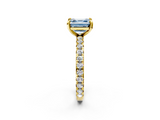 Yellow gold Fancy Blue Asscher  Cut Diamond Pavé Band with Four-Prong Setting_19