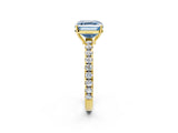 Yellow gold Fancy Blue Asscher Cut Diamond Pavé Solitaire Engagement Ring with Four-Prong Setting_35