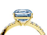 Yellow gold Fancy Blue Asscher Cut Diamond Pavé Solitaire Engagement Ring with Four-Prong Setting_37