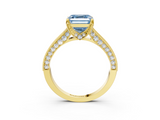 Yellow gold Fancy Blue Asscher  Cut Diamond Pave Band with Four-Prong Setting_36