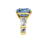 Yellow gold Fancy Blue Asscher  Cut Diamond Ring with Baguette Side Stones, Channel Set Band, and Four-Prong Setting_20
