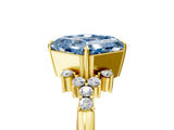 Yellow gold Fancy Blue Asscher Cut Diamond Ring with Side Stones and Four-Prong Setting_63