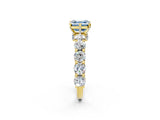 Yellow gold Fancy Blue Asscher Cut Diamond Side Stone Engagement Ring with Four-Prong Setting_26