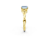 Yellow gold Fancy Blue Asscher Cut Diamond Solitaire Celtic Knot Ring with Four-Prong Setting_36
