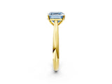 Yellow gold Fancy Blue Asscher Cut Diamond Solitaire Engagement Ring with Cathedral Setting and Four-Prong Mount_26