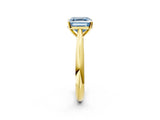 Yellow gold Fancy Blue Asscher Cut Diamond Solitaire Engagement Ring with Cathedral Setting and Four-Prong Mount_32