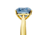 Yellow gold Fancy Blue Asscher Cut Diamond Solitaire Engagement Ring with Cathedral Setting and Four-Prong Mount_38