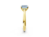 Yellow gold Fancy Blue Asscher Cut Diamond Solitaire Engagement Ring with Cathedral Setting and Four-Prong Mount_74