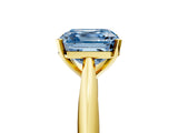 Yellow gold Fancy Blue Asscher Cut Diamond Solitaire Engagement Ring with Cathedral Setting and Four-Prong Mount_77