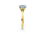 Yellow gold Fancy Blue Asscher Cut Diamond Solitaire Engagement Ring with Classic Band and Four-Prong Setting_14