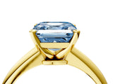 Yellow gold Fancy Blue Asscher Cut Diamond Solitaire Engagement Ring with Classic Band and Four-Prong Setting_16