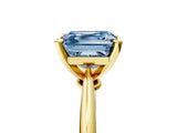 Yellow gold Fancy Blue Asscher Cut Diamond Solitaire Engagement Ring with Classic Band and Four-Prong Setting_17