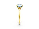 Yellow gold Fancy Blue Asscher Cut Diamond Solitaire Engagement Ring with Classic Band and Four-Prong Setting_36