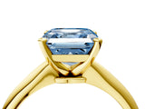 Yellow gold Fancy Blue Asscher Cut Diamond Solitaire Engagement Ring with Classic Band and Four-Prong Setting_38