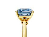 Yellow gold Fancy Blue Asscher Cut Diamond Solitaire Engagement Ring with Classic Band and Four-Prong Setting_39