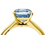 Yellow gold Fancy Blue Asscher Cut Diamond Solitaire Engagement Ring with Classic Band and Four-Prong Setting_40