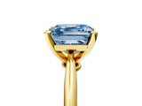 Yellow gold Fancy Blue Asscher Cut Diamond Solitaire Engagement Ring with Classic Band and Four-Prong Setting_41