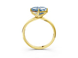 Yellow gold Fancy Blue Asscher Cut Diamond Solitaire Engagement Ring with Four-Prong Setting and Classic Band_57