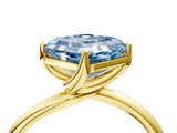 Yellow gold Fancy Blue Asscher Cut Diamond Solitaire Engagement Ring with Four-Prong Setting and Classic Band_58