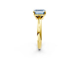 Yellow gold Fancy Blue Asscher Cut Diamond Solitaire Engagement Ring with Round Band and Four-Prong Setting_91