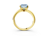Yellow gold Fancy Blue Asscher Cut Diamond Solitaire Engagement Ring with Round Band and Four-Prong Setting_92