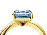 Yellow gold Fancy Blue Asscher Cut Diamond Solitaire Engagement Ring with Round Band and Four-Prong Setting_93